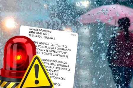 Alerta del Senamhi por lloviznas.