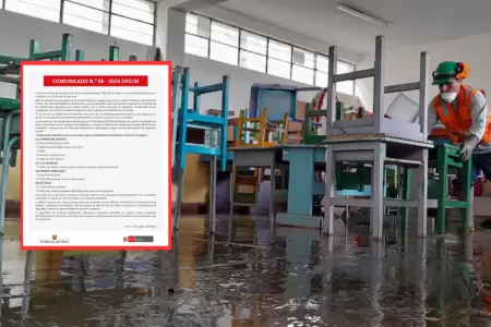 DRELM confirma que colegios afectados retomar�n clases el 24 de agosto