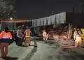 San Mart�n de Porres: cami�n de carga pesada se vuelca en el Tr�bol de Caquet� y deja conductor herido