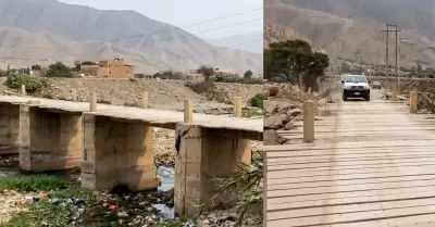 Puente privicional, Huatocay, en Carabayllo expone a vecinos