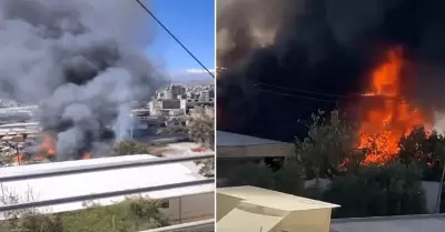 Fuerte incendio se reporta en hospital regional Honorio Delgado Espinoza