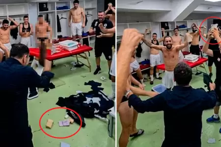 Presidente de club de f�tbol lanz� fajos de billetes a sus jugadores.