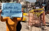 Vecinos de Los Olivos molestos por obra inconclusa de la Municipalidad de Lima: "Estamos llenos de polvo"