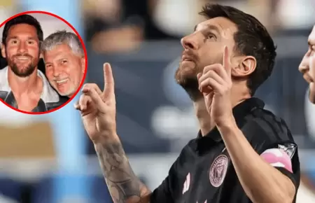 Lionel Messi anota por primera vez despu�s de la muerte de su padre