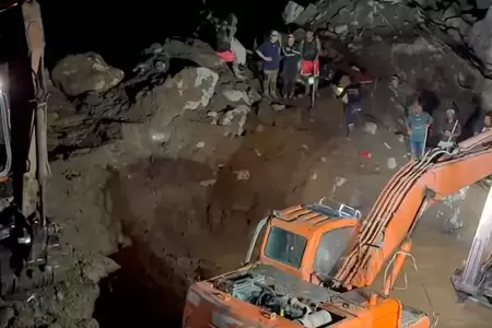 Derrumbe en mina de oro en Colombia.