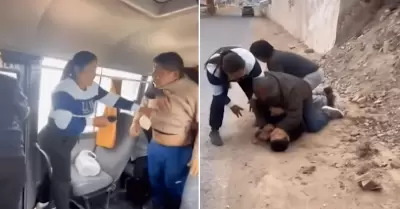 Pasajeros redujeron a ladr�n tras intentar robar en combi en Moquegua