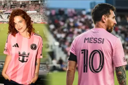 La artista cant� frente a Messi.