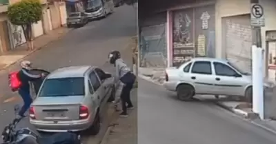 Conductor atropella a dos delincuentes que le acababan de robar