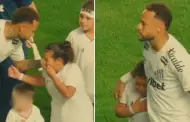 Neymar y su inesperada reacci�n al ver a una ni�a romper en llanto al conocerlo: "Te amo"