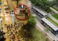 Colectiveros bloquean la Av. Arequipa en protesta contra el carril bidireccional del Corredor Azul