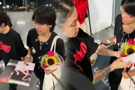 Mon Laferte y pol�mica con joven en aeropuerto