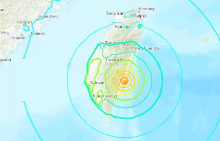 Sismo sacudi� Taiw�n, este martes 25 de agosto.