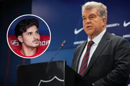 Joan Laporta reafirma oferta del Barcelona por el argentino Juli�n �lvarez