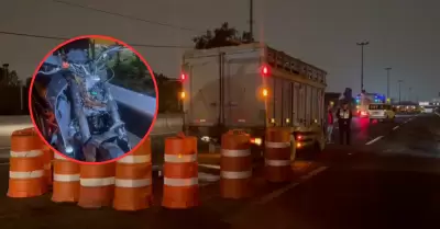Motociclista muere al impactar contra cami�n de carga pesada