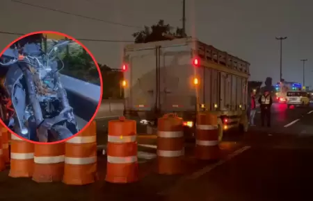 Motociclista muere al impactar contra cami�n de carga pesada