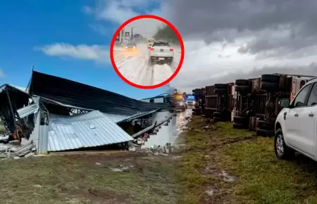 Fuertes vientos con tormenta afectaron edificaciones y movilidad.