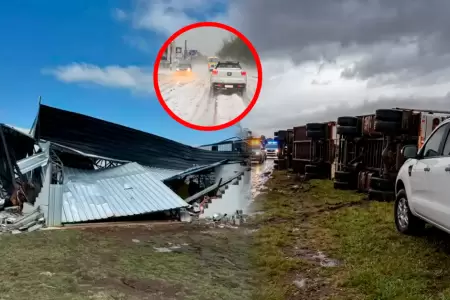 Fuertes vientos con tormenta afectaron edificaciones y movilidad.