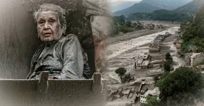 Mujer de 94 a�os es rescatada de los escombros tras inundaciones en Nepal