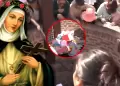 Cientos de fieles adelantan celebraci�n de Santa Rosa de Lima y dejan sus cartas en el pozo de los deseos