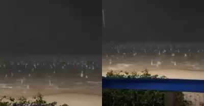Lluvia de granizo genera alarma en Florianopolis