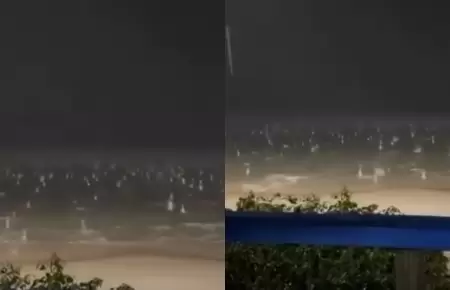 Lluvia de granizo genera alarma en Florianopolis