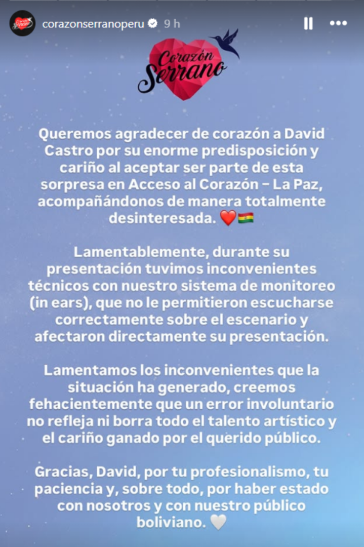 Comunicado de Corazón Serrano