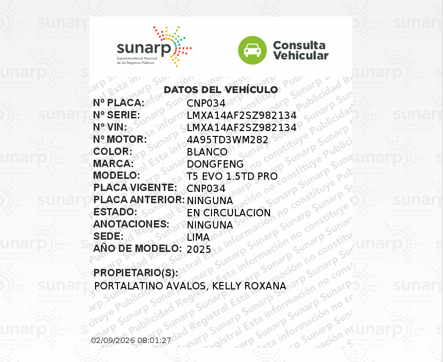 Vehículo detenido es de propiedad de la excongresista Kelly Portalatino.