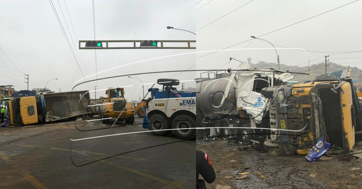 Dos de los veh�culos involucrados en el m�ltiple choque ocurrido en la Panamericana Norte, a la altura del kil�metro 37.5
