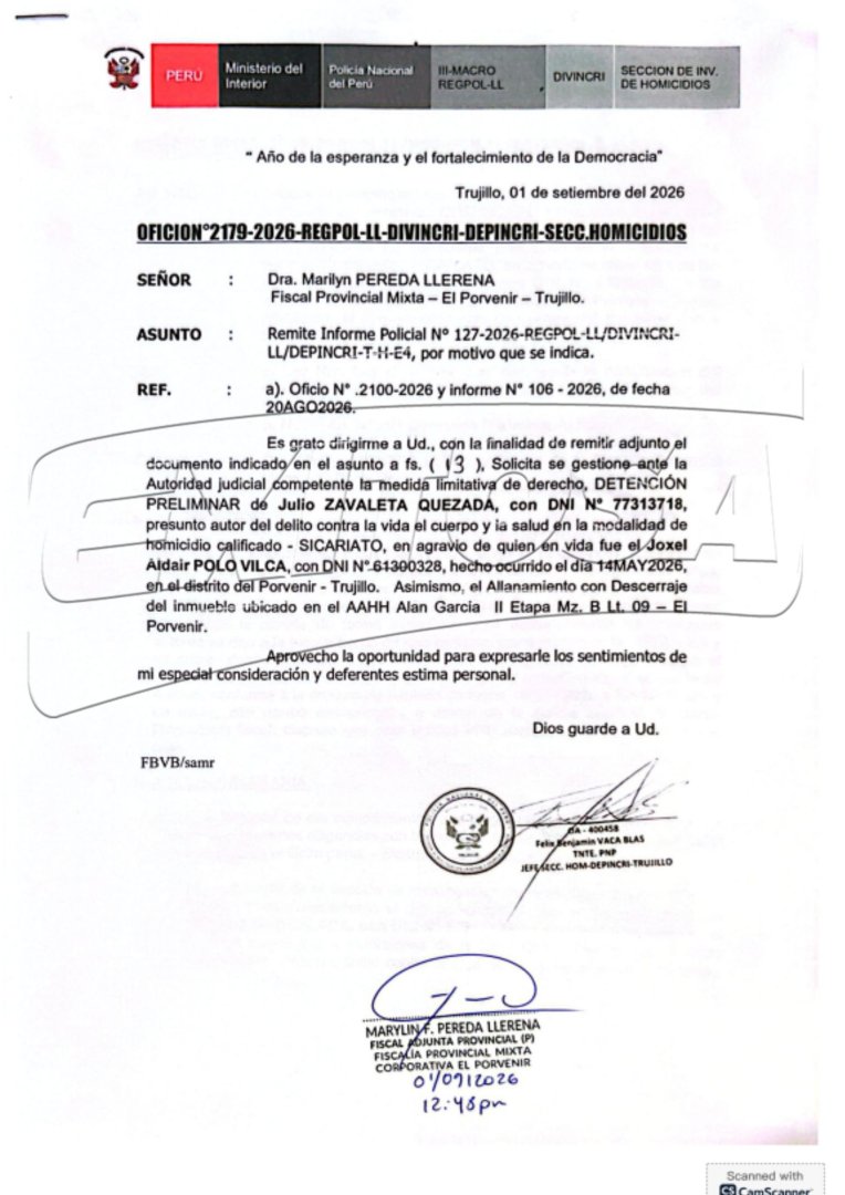 Documento de Fiscalía