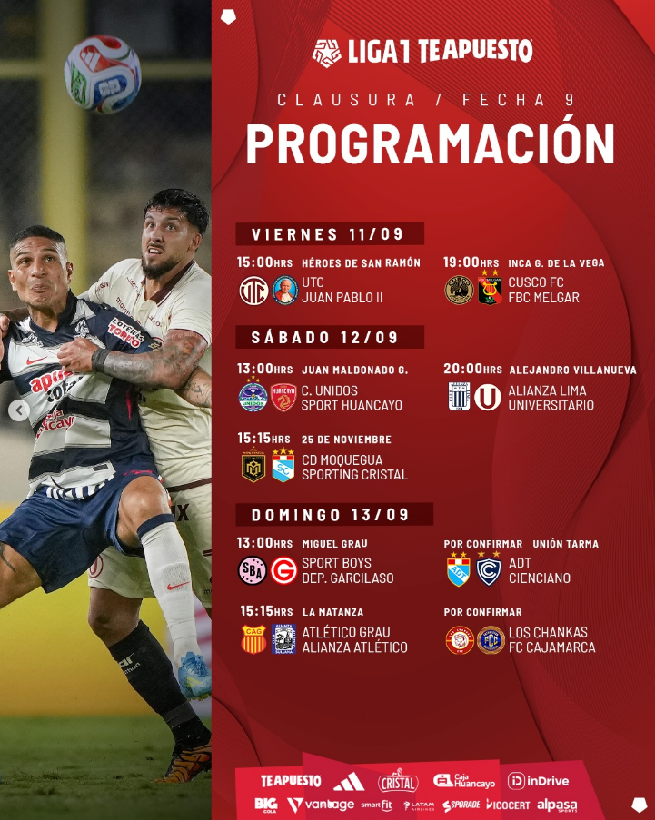 Fecha 9 del Torneo Clausura 2026 (LFP)