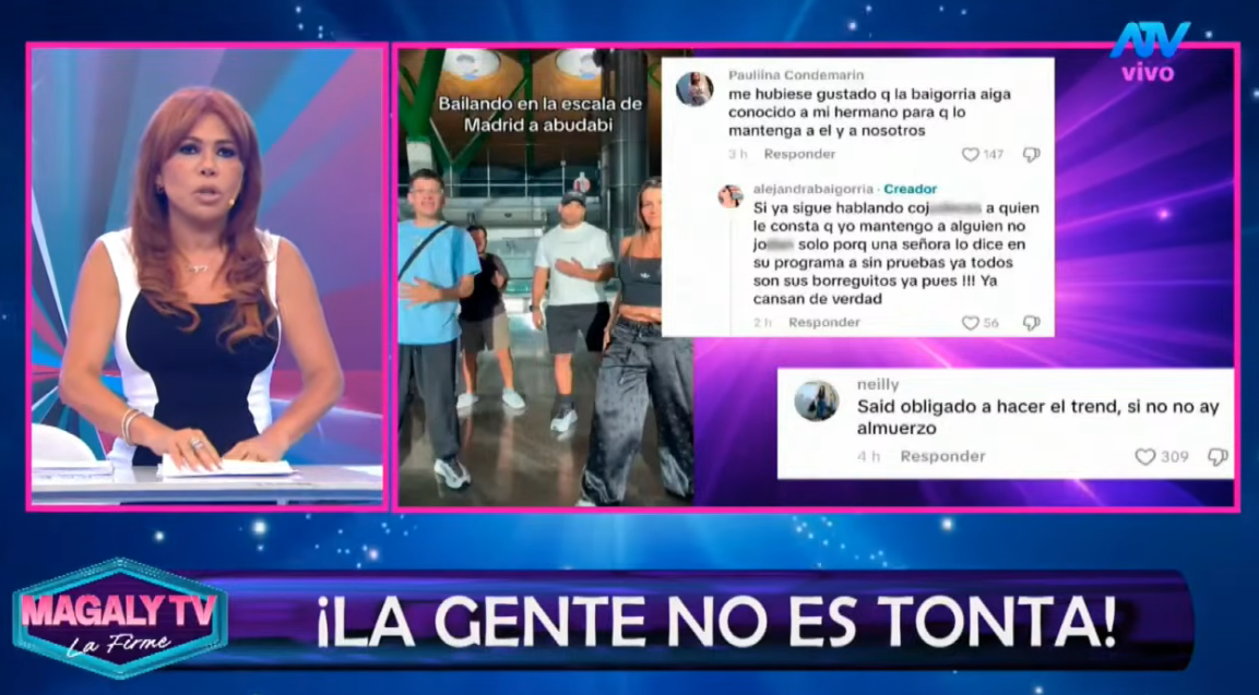 Alejandra Baigorria se molesta por críticas hacia Said Palao
