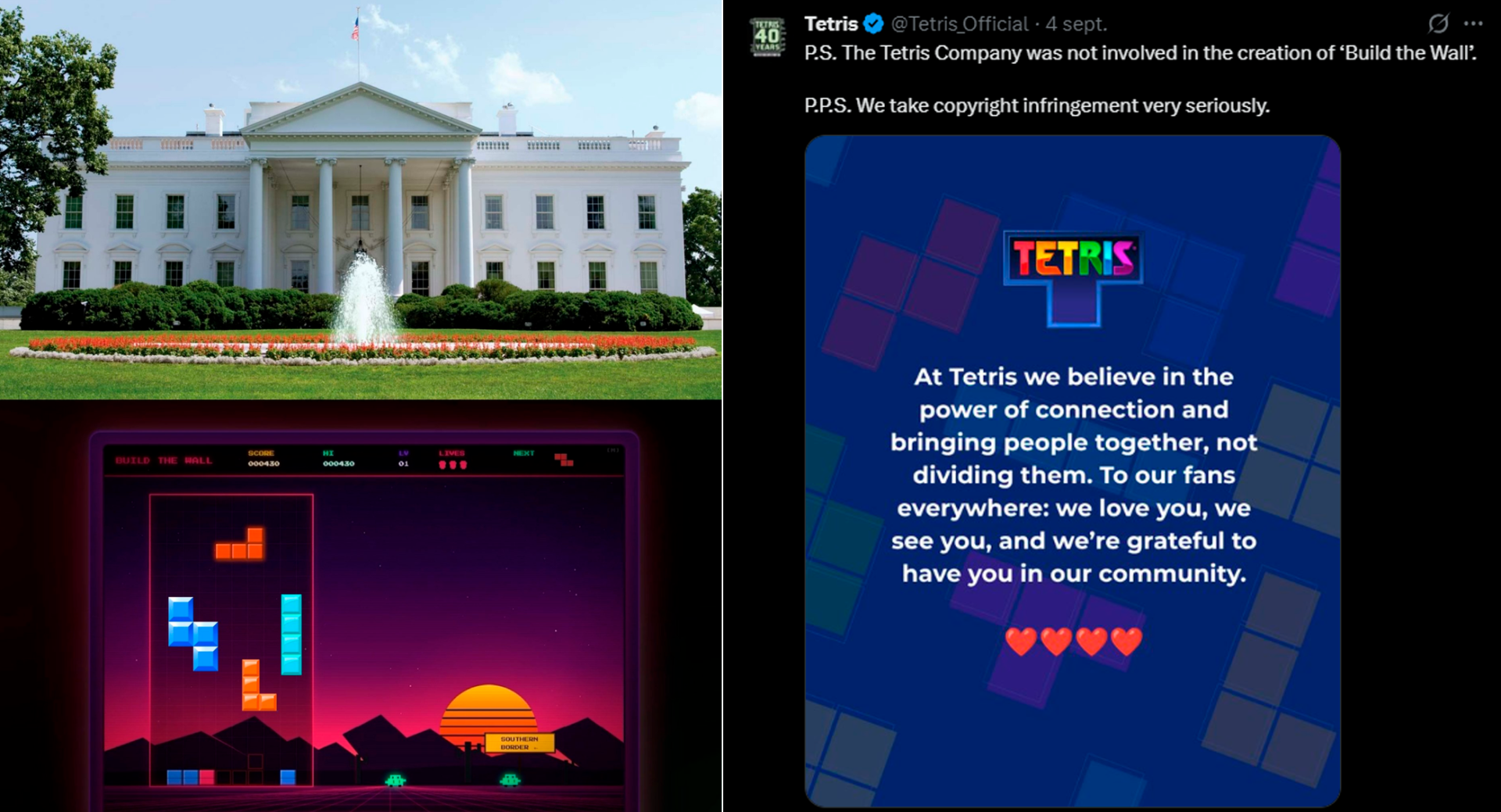 La compañía de videojuegos rechazó el uso político de su propiedad intelectual.
