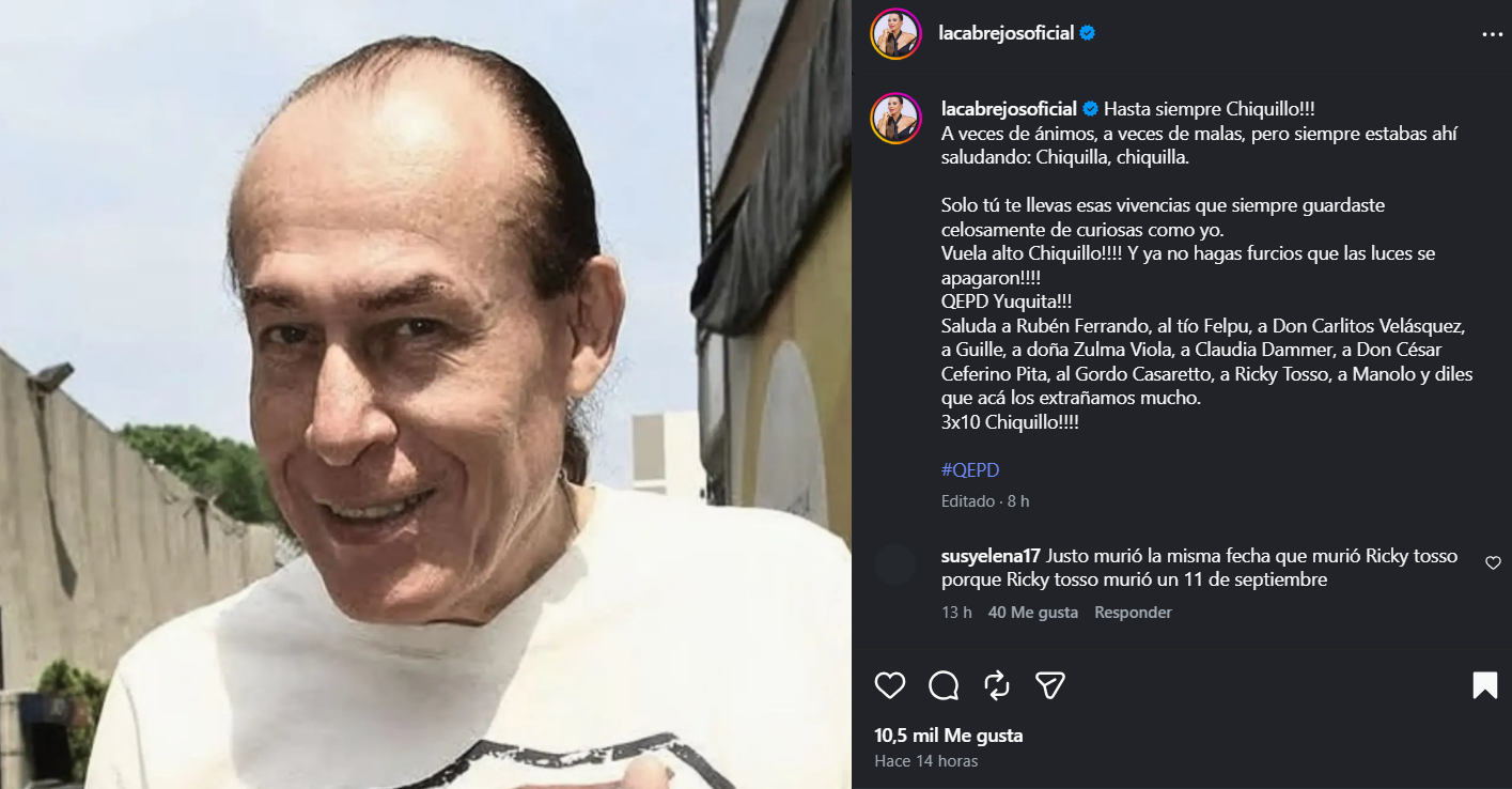 Mónica Cabrejos dedica emotiva despedida a Yuca