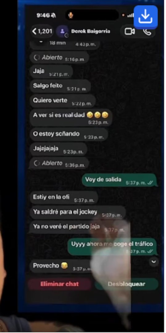 Chats de Pamela López y Derek Baigorria