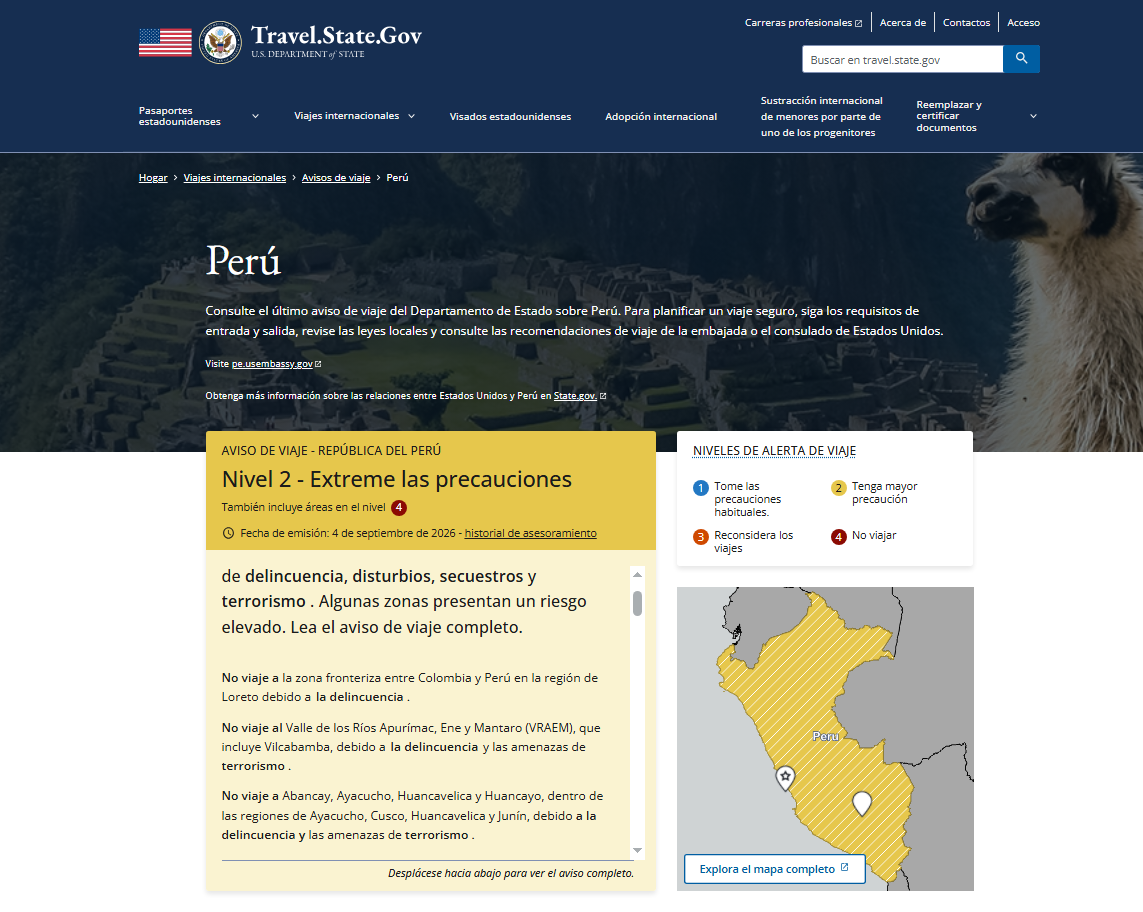 Nota del Departamento de Estado (Captura)