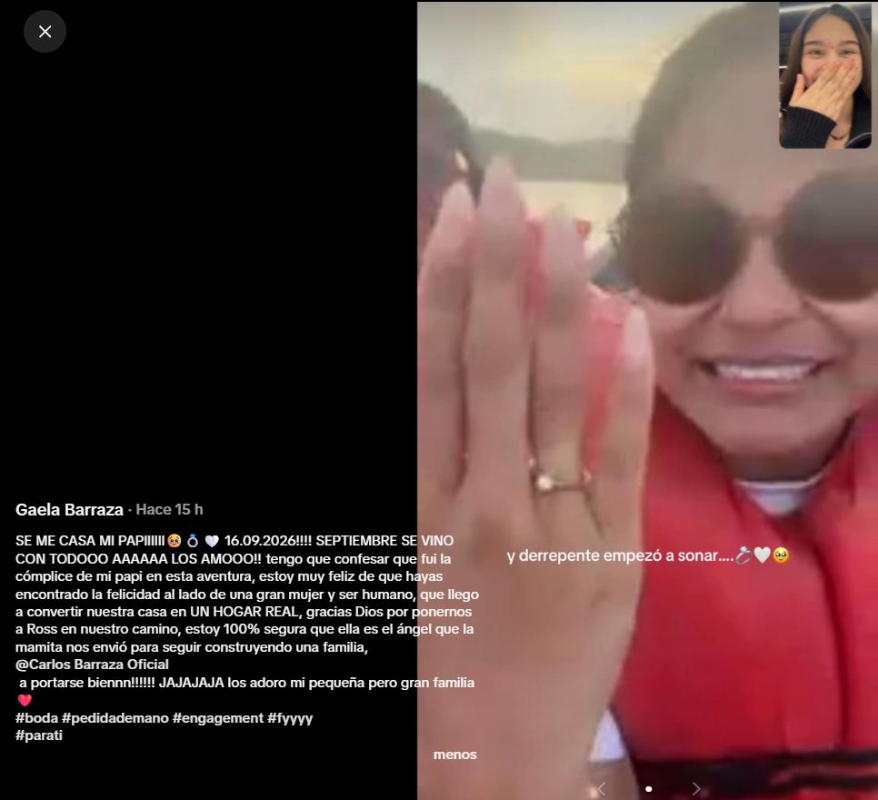 Tomate Barraza se compromete con su pareja