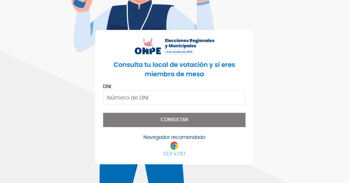 P�gina web para descargar virtualmente credenciales para miembros de mesa