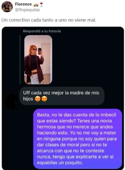 Captura que se volvió viral y generó el debate en redes sociales.