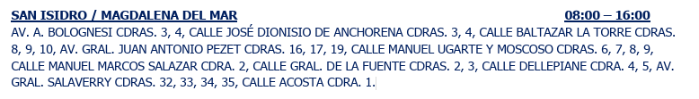 �reas afectadas por corte de luz en San Isidro y Magdalena del Mar.