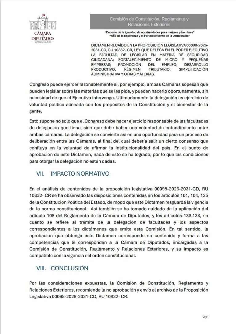 Predictamen de la Comisión de Constitución.