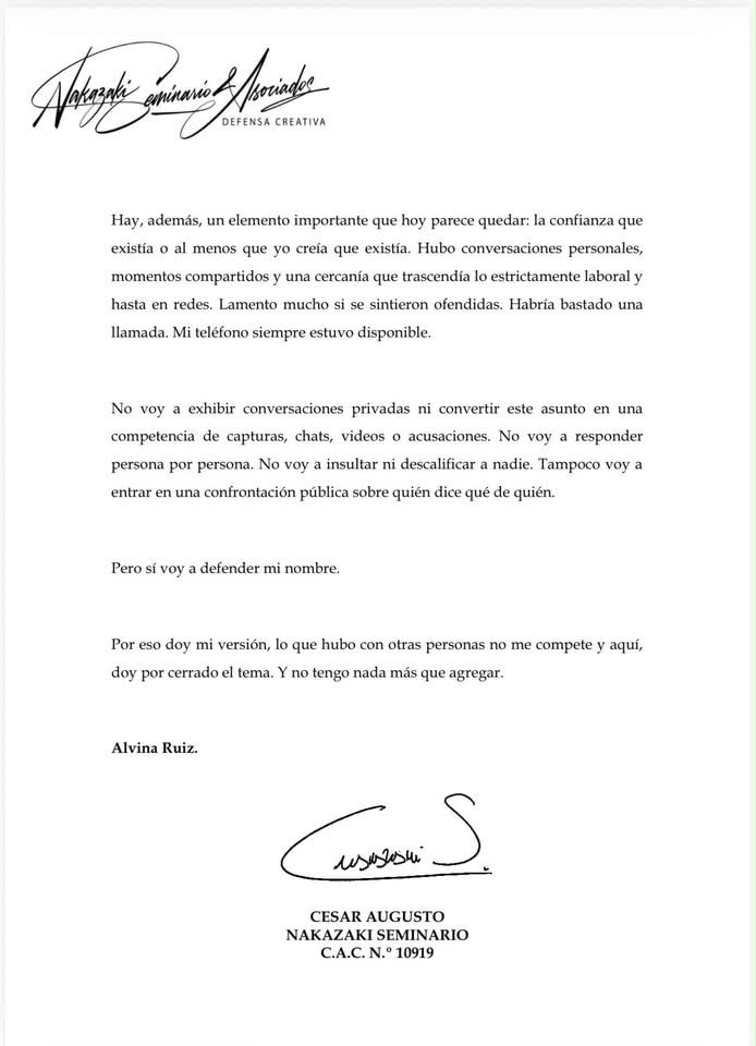 Alvina Ruiz responde a las acusaciones