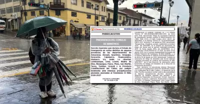 Gobierno declara emergencia en distritos de 23 regiones por lluvias asociadas a