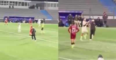 Aficionado agredi� a uno de los jugadores, detonando el disturbio.