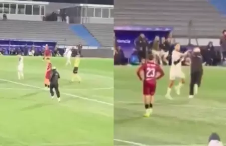 Aficionado agredi� a uno de los jugadores, detonando el disturbio.