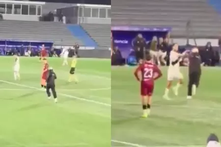 Aficionado agredi� a uno de los jugadores, detonando el disturbio.