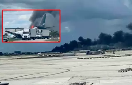 Aeronave de carga se habr�a desviado de la pista