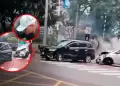 Imprudencia en la Av. Arequipa: Colectivero sin licencia y con casi S/10 mil en multas provoca violento accidente