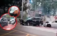 Imprudencia en la Av. Arequipa: Colectivero sin licencia y con casi S/10 mil en multas provoca violento accidente