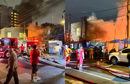 Incendio consume presunto almac�n en Lince