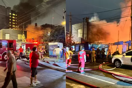 Incendio consume presunto almac�n en Lince